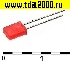 Светодиод прямоугольный 2x5x7мм красный 30mcd 2,1v